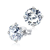 Round CZ Earring Silver ECS-01-8